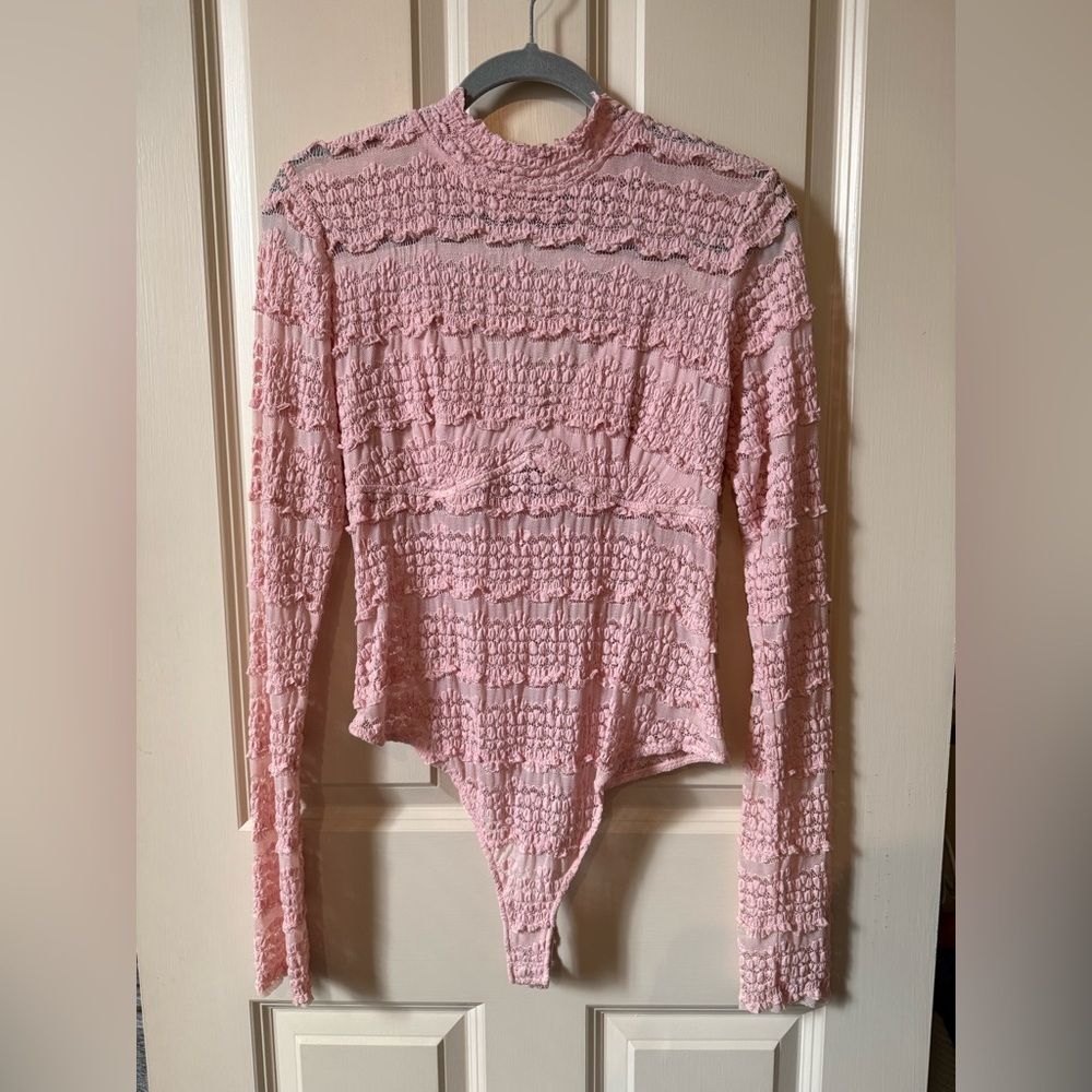 Free People | Pink Lace Bodysuit